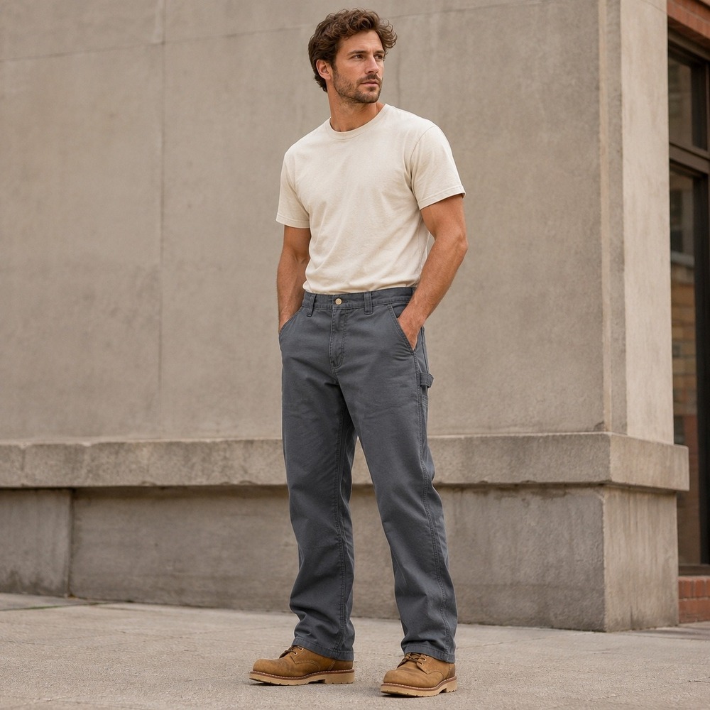 Carhartt Mens Rugged Flex Relaxed Fit Canvas Work Pants Grey 102291-039 32x32